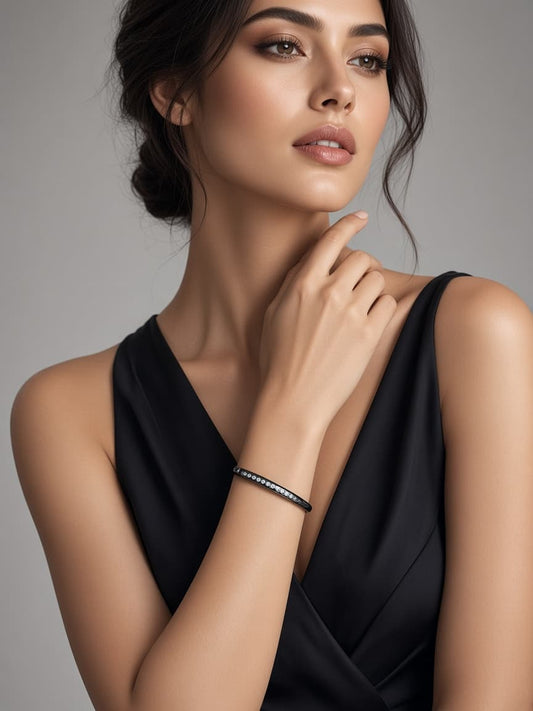 Black steel Crystal Handcuff