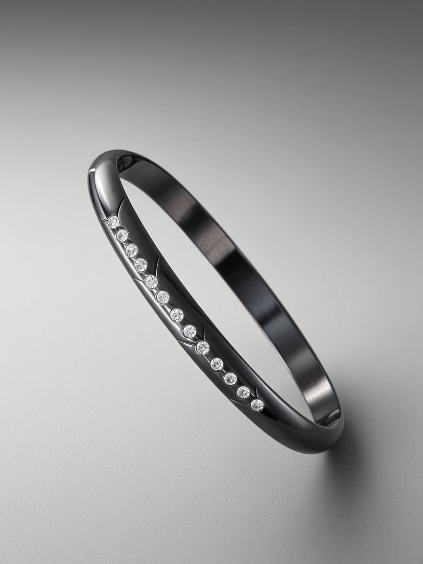Black steel Crystal Handcuff