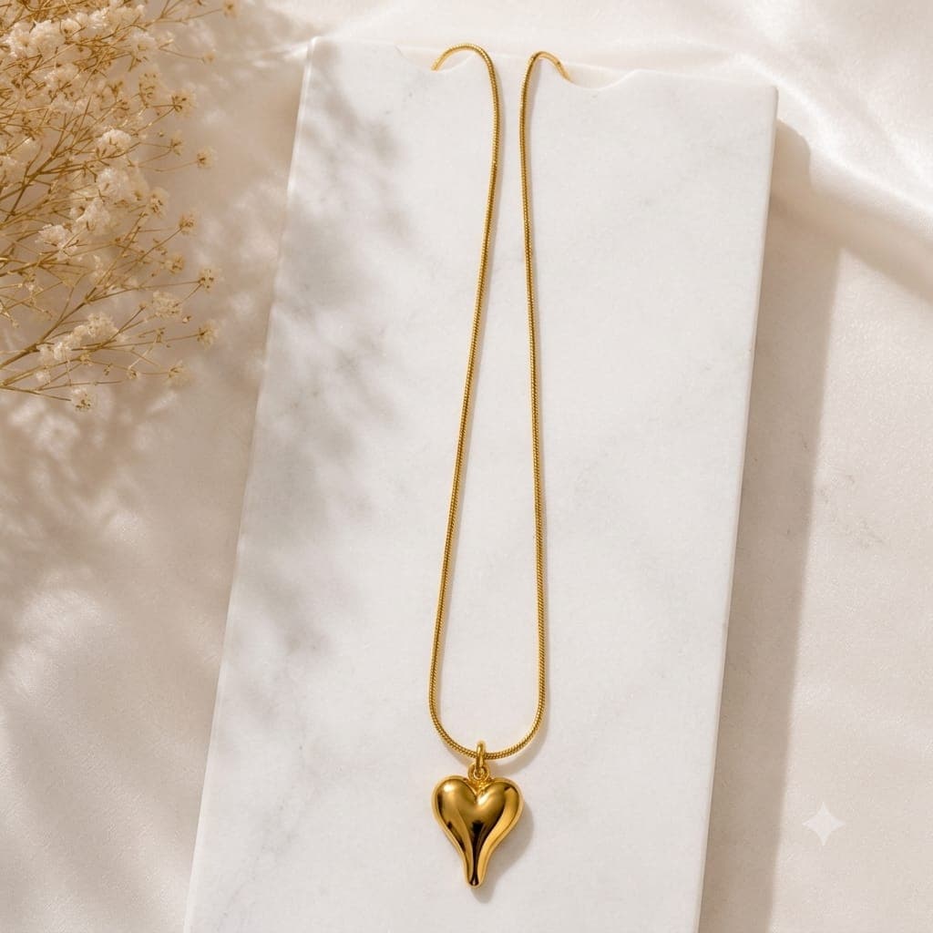 Amirah Heart Pendant Necklace –Stainless Steel | Waterproof & Tarnish Resistant