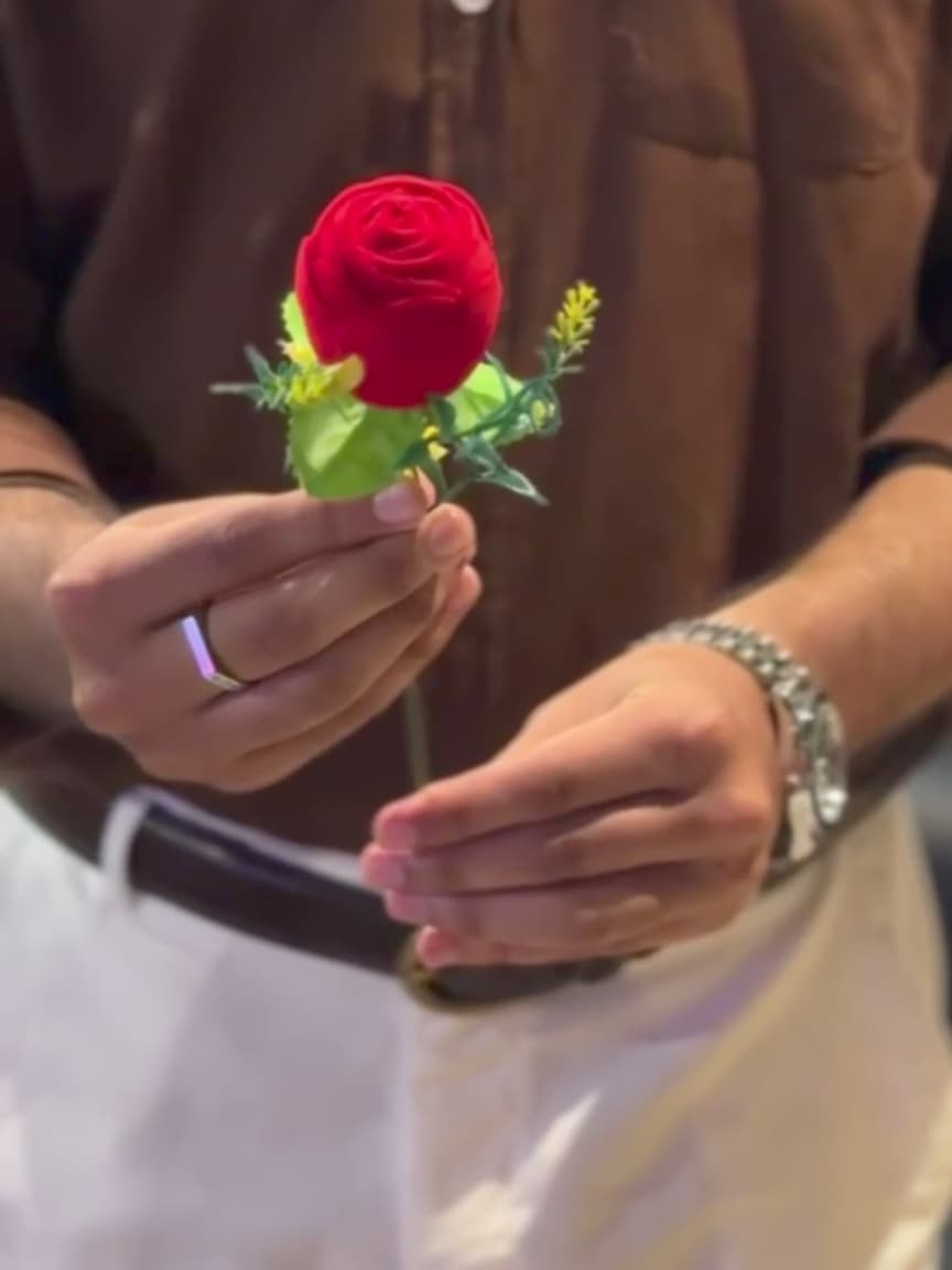 Love promise ring with beautiful rose box
