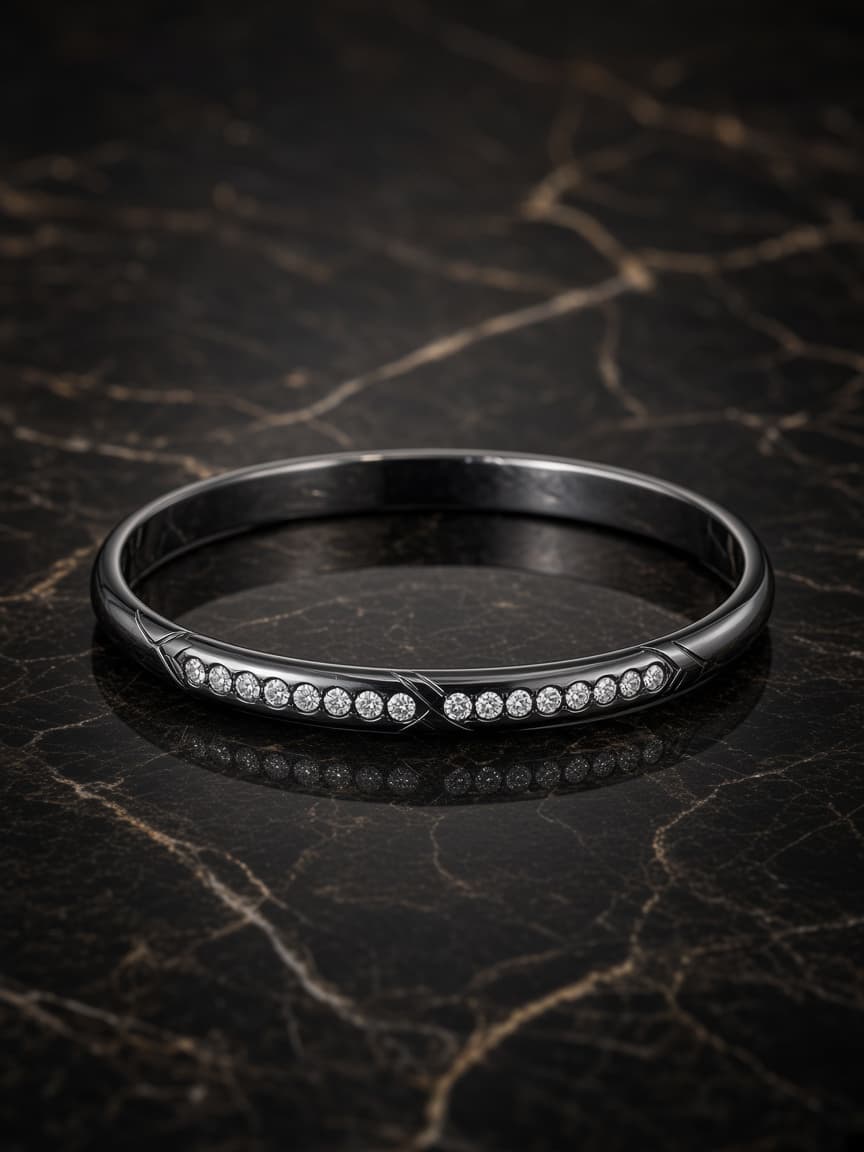 Black steel Crystal Handcuff