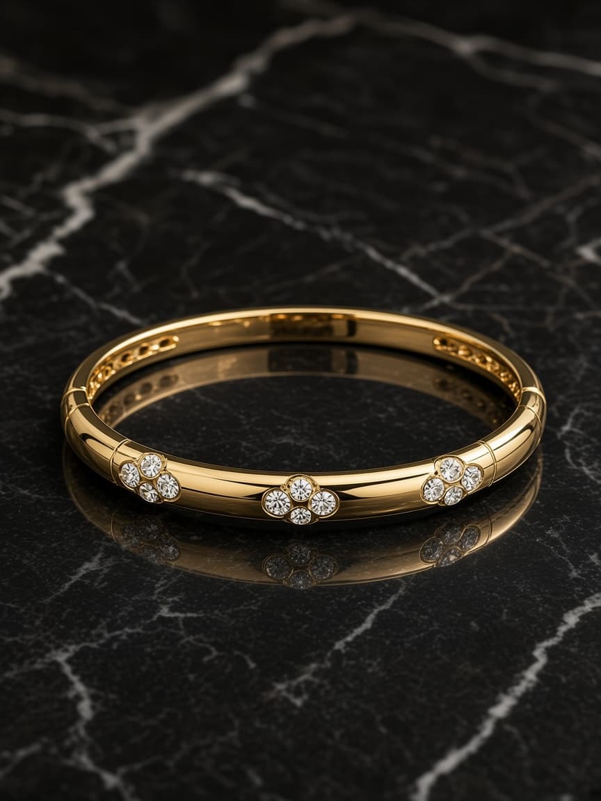 Golden embossed Bead Handcuff