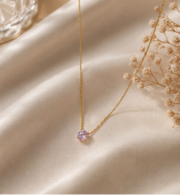 Amirah B Gold Auréa Halo Pendant Necklace