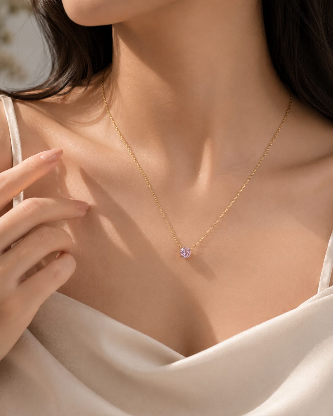 Amirah B Gold Auréa Halo Pendant Necklace