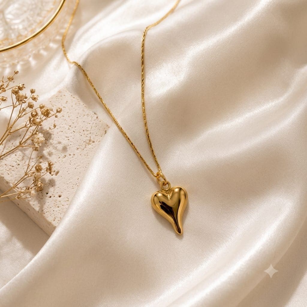 Amirah Heart Pendant Necklace –Stainless Steel | Waterproof & Tarnish Resistant