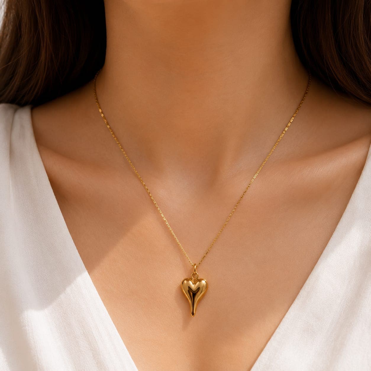 Amirah Heart Pendant Necklace –Stainless Steel | Waterproof & Tarnish Resistant